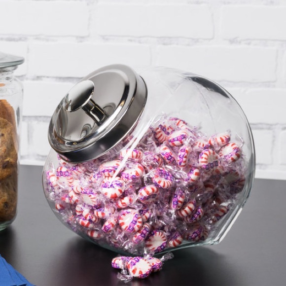 "Candy" Clear Glass Penny Jar with Metal Lid - Picture 6 of 7